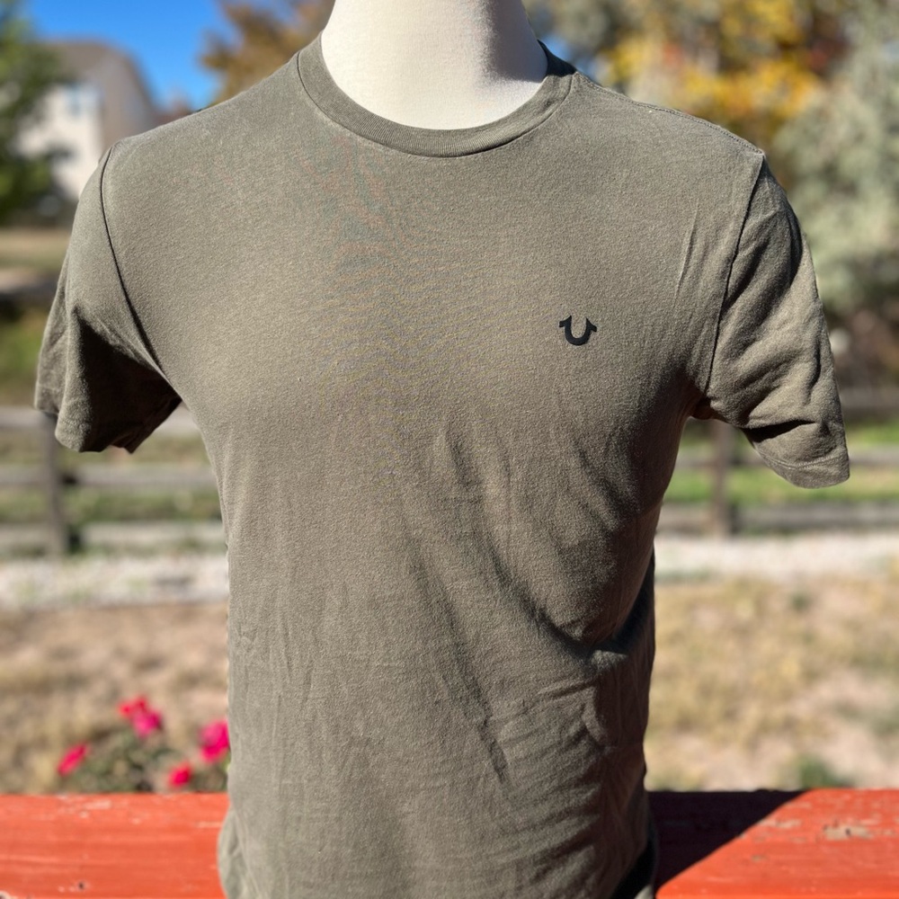 True Religion Men's Khaki Short Sleeve Tee